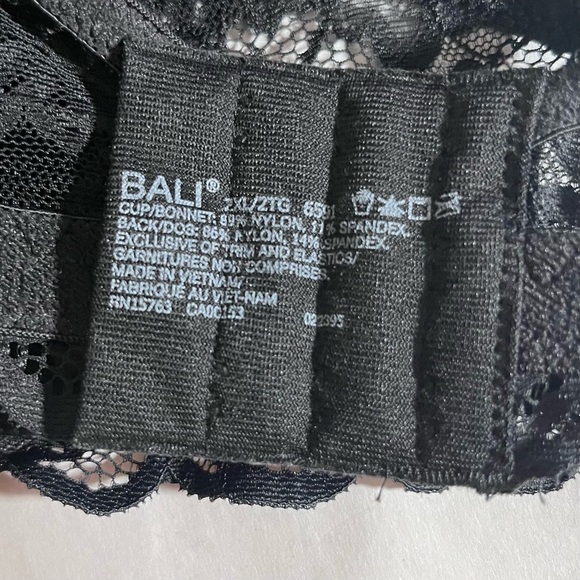 Bali Desire Wirefree unconventional lace Bra Bralette black fairy Stretch 2XL - Picture 9 of 12
